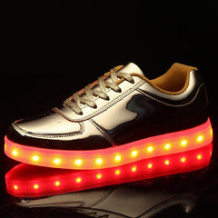 Golden USB Rechargeable Men's And Women's Light Shoes High Top Luminous Shoes