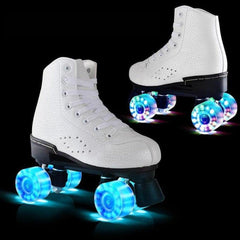 Flash Roller Skates Led Lighting Shoes White  | Led Light Roller Skates