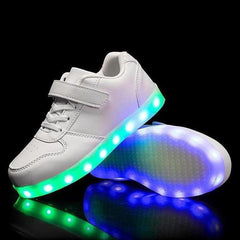 Glowing Night Led Shoes For Kids - White  | Led Light Shoes
